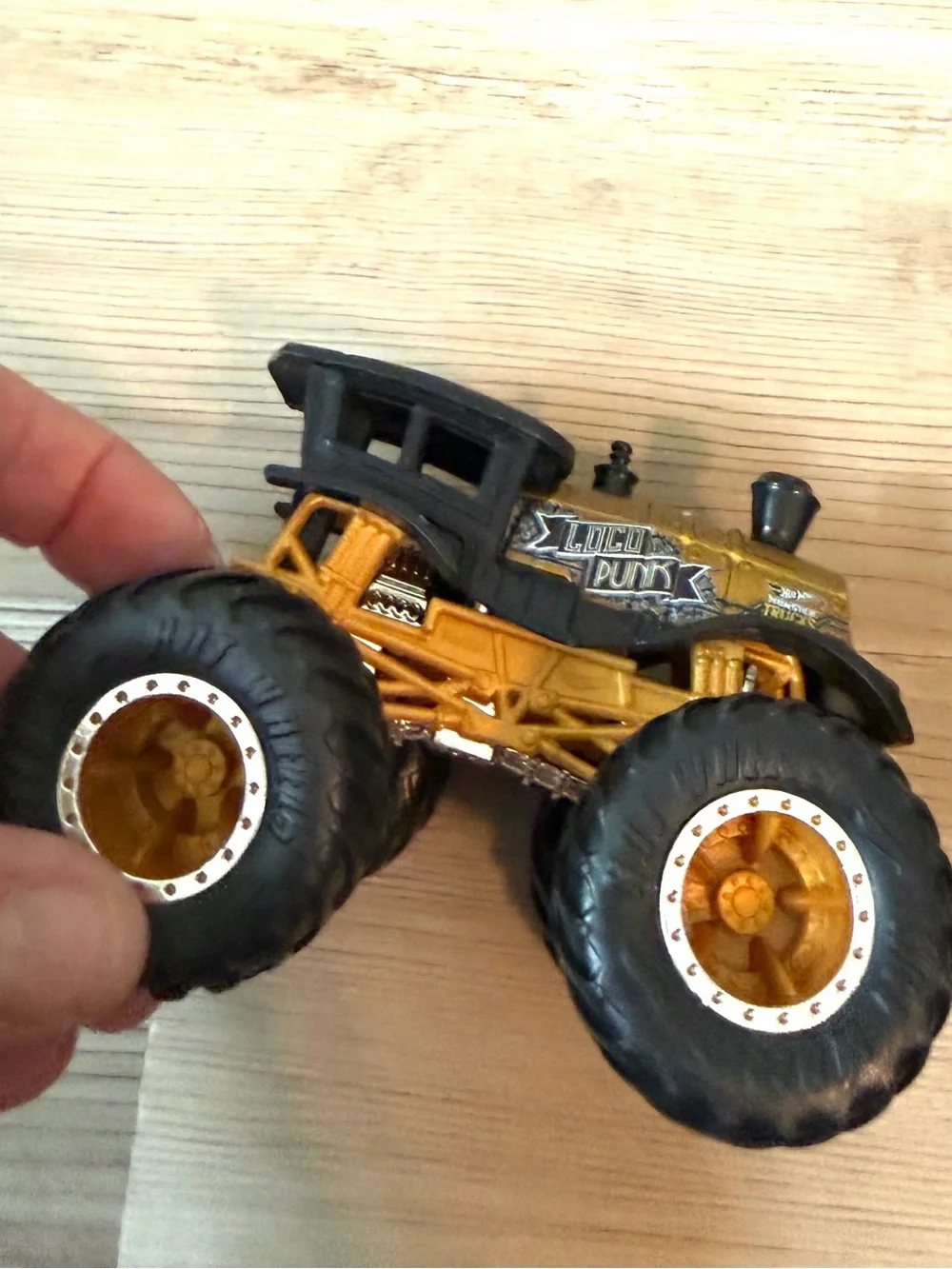 Monster Truck Toy - Gold & Black Loco Punk Hot Wheels